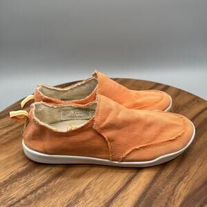Vionic Malibu Shoes Womens Size 7 Orange Beach Washable Canvas Slip-On Sneakers